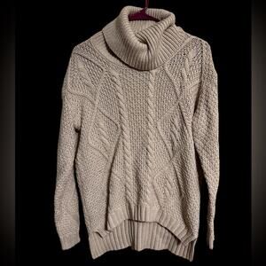 BKE Tan Open Back Turtleneck Knit Sweater Size Medium